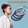 thumbnail image 2 of 4 Uds. Diademas con peine de dientes para mujer, bandas para la cabeza antideslizantes, diadema para el pelo para mujer, rojo vino, negro, rosa, azul marino, 2 of 7