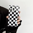 thumbnail image 5 of Black White  Checkered Case for iPhone 14/iPhone 13,Classic Aesthetic Retro Checkerboard Slim Shockproof Glossy Funda Para Women Men Girls Cover(iPhone 13/14 6.1"), 5 of 9