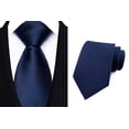 thumbnail image 3 of Pack of 3 Men‘s Woven Jacquard Neckties - Classic Stripe & Check Pattern, Extra Long Length for Big & Tall, Formal Business and Wedding Party Ties, 3 of 4