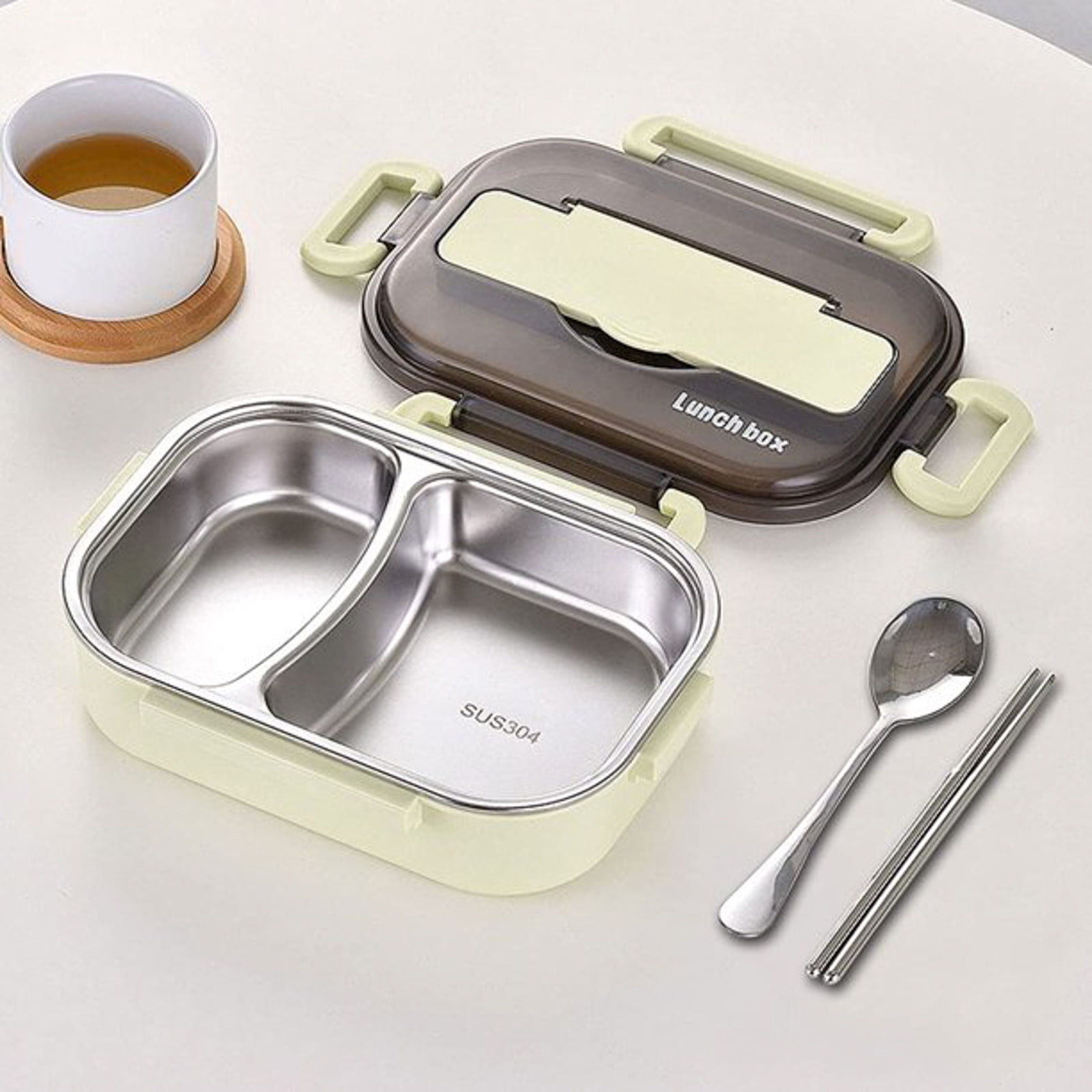 XKHBDL Stainless Steel Bento Box Adult with Phone Stand – Reusable Stainless Steel Lunch Box for Hot Food with Durable Plastic Cover – Insulated Lunch Containers with Spoon & Chopsticks