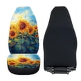 thumbnail image 5 of KUIFORTI Sunflower Print Automotive Seat Cover Non-Slip Seat Cover for Front Seat Elastic Fabrics Full Protection Car Accessories Flannel Universal Fit for Most Cars,SUV, 5 of 7