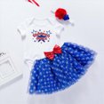 thumbnail image 2 of Kaprioy My First 4th of July Baby Girl Outfit Cute Sweet Bow Letter Print Sleeveless Romper Tutu Skirt Headband Girls Independence Day Clothes Sets, 2 of 5