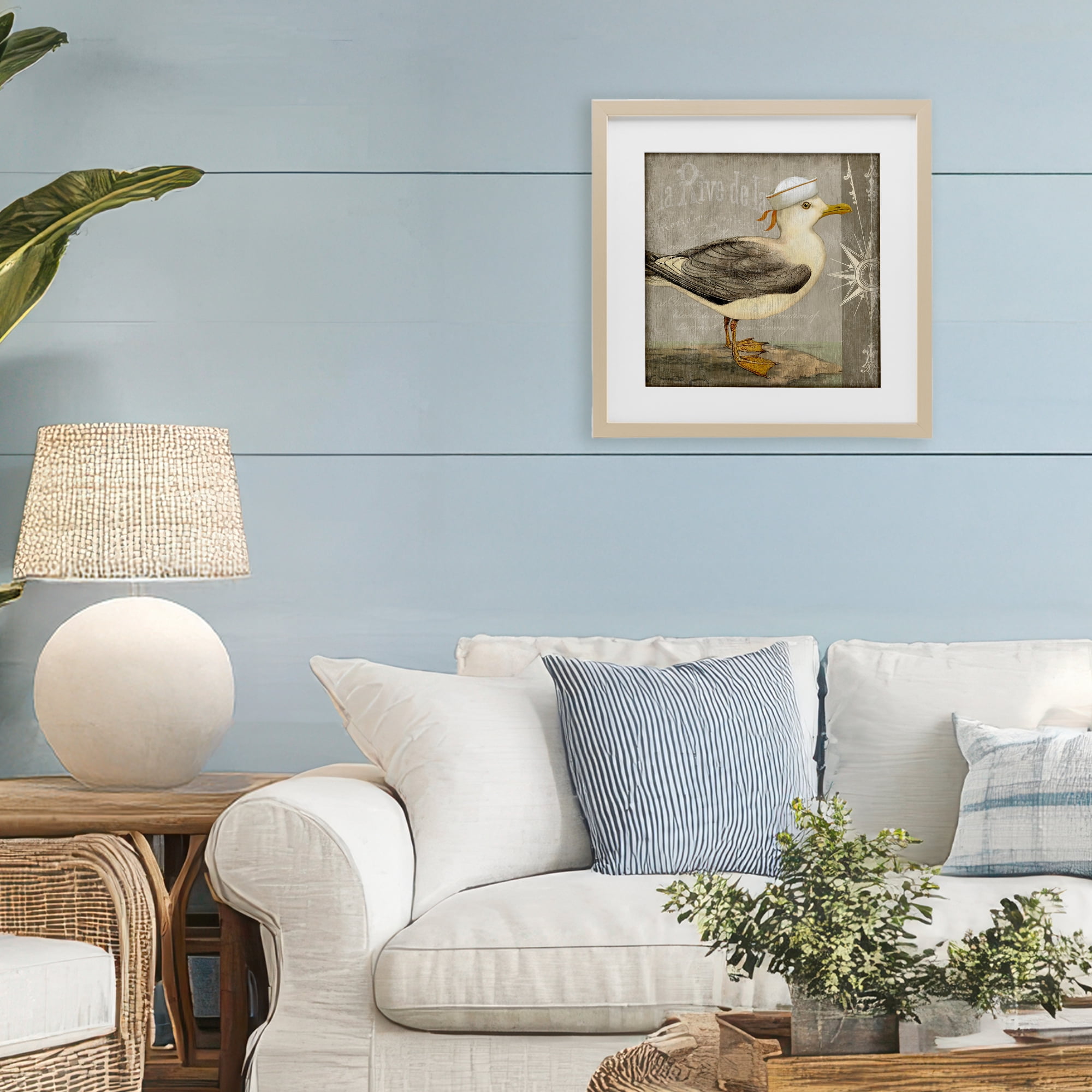 Stupell Industries Rustic Little Seagull Birch Framed Print Under Glass, design by Suzanne Nicoll