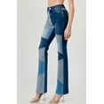thumbnail image 3 of Patchwork High Waist Stretch 4 Tone Multi Color Block Boot Leg jean, 3 of 4