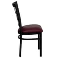 thumbnail image 4 of Bowery Hill Black Window Back Dining Chair in Burgundy, 4 of 6