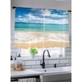 thumbnail image 3 of Sheer Curtains 54 Inches Long, Ocean Beach Light Filtering Window Curtains for Living Room, Blue Sky Waves Sand Horizon Shore Summer Rod Pocket Voile Sheer Curtain Drapes, 52"W x 54"L, 2 Panels, 3 of 8