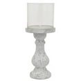 thumbnail image 1 of Kris Candle Holder with Hurricane Glass Top, White Gray Ceramic 7 Inch, 1 of 1