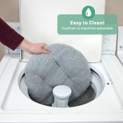 Kitty City Large Felt Cat Cave with Faux Leather Trim, Washable Cushion, Gray