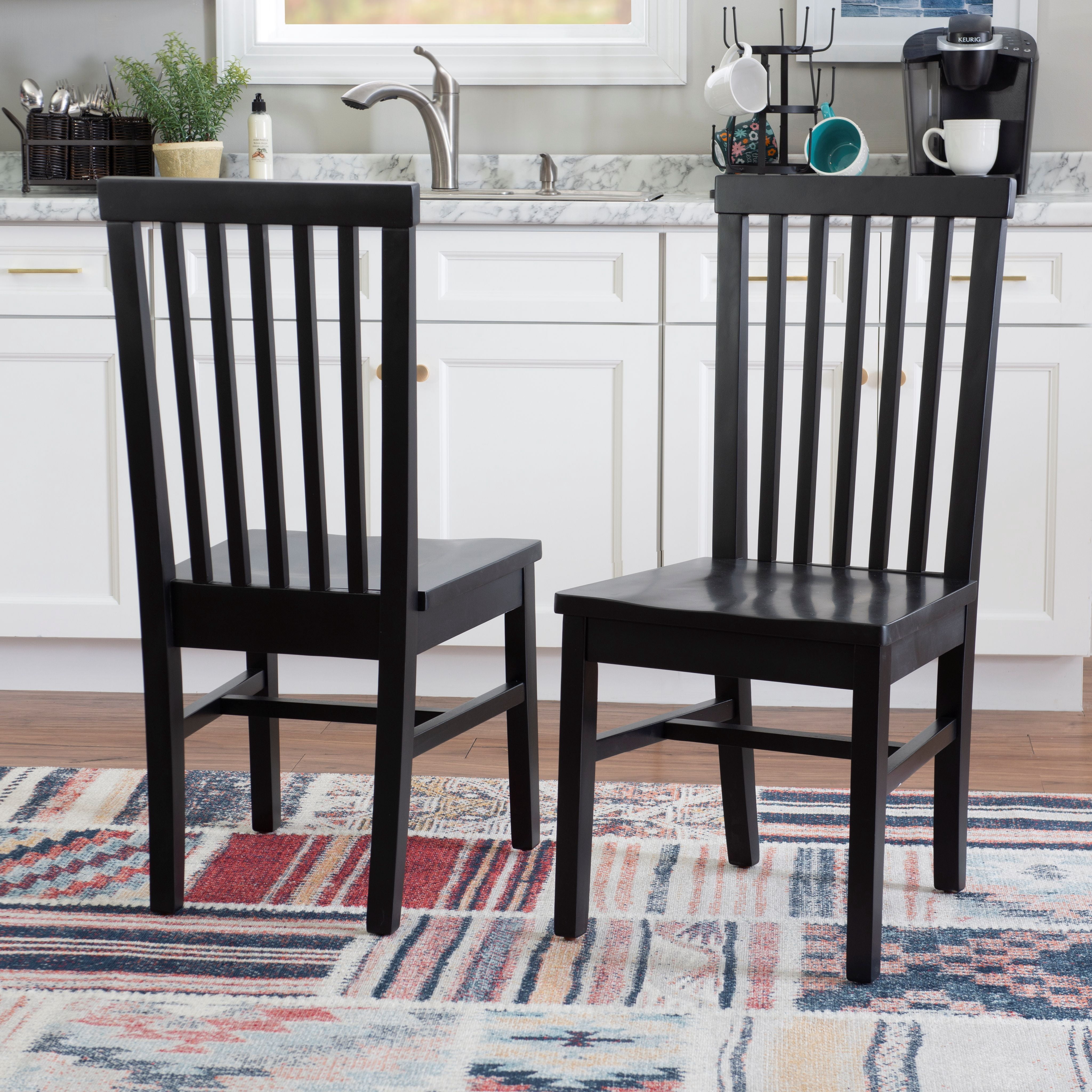 Linon Talley Dining Chair, Set of 2, Black
