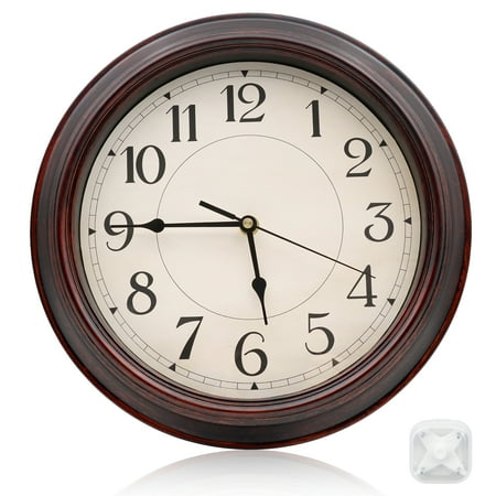 GIRACOA Wall Clock, 12 Inch Silent Non Ticking Vintage Retro Round Clock for Classroom, Bedroom, Living Room, Kitchen, Office, Decor