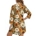 thumbnail image 2 of Xoenoiee Sunflower Daisy Print Swimsuit Coverup for Women Casual V Neck Bathing Suit Cover Ups Button Down Beach Bikini Swimwear Cover up Dress Shirt, M, 2 of 7