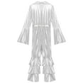 thumbnail image 6 of Aislor 70s Jumpsuit for Women Disco Costume Long Flared Sleeves Movie Star Flare Dance Hippie Rompers Silver L, 6 of 7