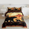 thumbnail image 2 of Manfei Safari Bear Queen Comforter Set,Jungle Animal Bedding Sets,Country Farmhouse Bedding Comforter Set For Boys Teens,Microfiber Bedroom Decor Reversible,3 Pieces, 2 of 8