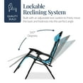 thumbnail image 7 of Best Choice Products Oversized Padded Zero Gravity Chair, Folding Outdoor Patio Recliner w/ Side Tray - Light Blue/Black, 7 of 7