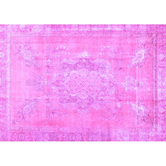 Ahgly Company Indoor Rectangle Abstract Purple Contemporary Area Rugs, 4' x 6'