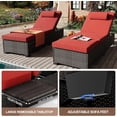 thumbnail image 4 of 2Pcs Outdoor PE Wicker Chaise Lounge Chairs, Pool Lounge Chairs Adjustable Backrest Recliners, Rattan Patio Chaise Lounger Set, 4 of 7