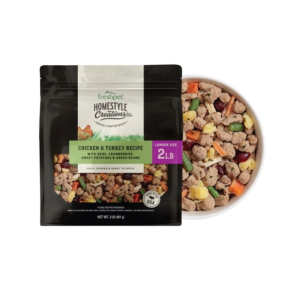 Freshpet Homestyle Creations Chicken & Turkey Recipe for Dogs, 2 lb