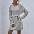 thumbnail image 2 of Aoochasliy Womens Sweaters Pullover Clearance Solid Color Loose Large Size Long Pulsets, 2 of 9