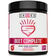 Zhou Beet Complete | Nitric Oxide Superfood Powder | Preworkout Formulated to Boost Performance & Heart Health | Black Cherry Flavor | 9.24 oz