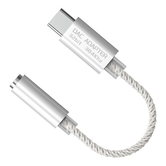 kusrkot Adaptateur Audio USB-C vers 3,5 mm Puce DAC Aluminium Métal TPE Adaptateurs de Câble DAC pour Plus d'Appareils Type-C Boîtier S21 S20
