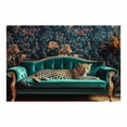 thumbnail image 2 of Mudket Framed Leopard on Green Velvet Sofa Canvas Wall Art, Luxury Leopard Print Room Decor for Living Room, Vintage Animal Wall Art, Ready to Hang - 12"L x 8"W, 2 of 10