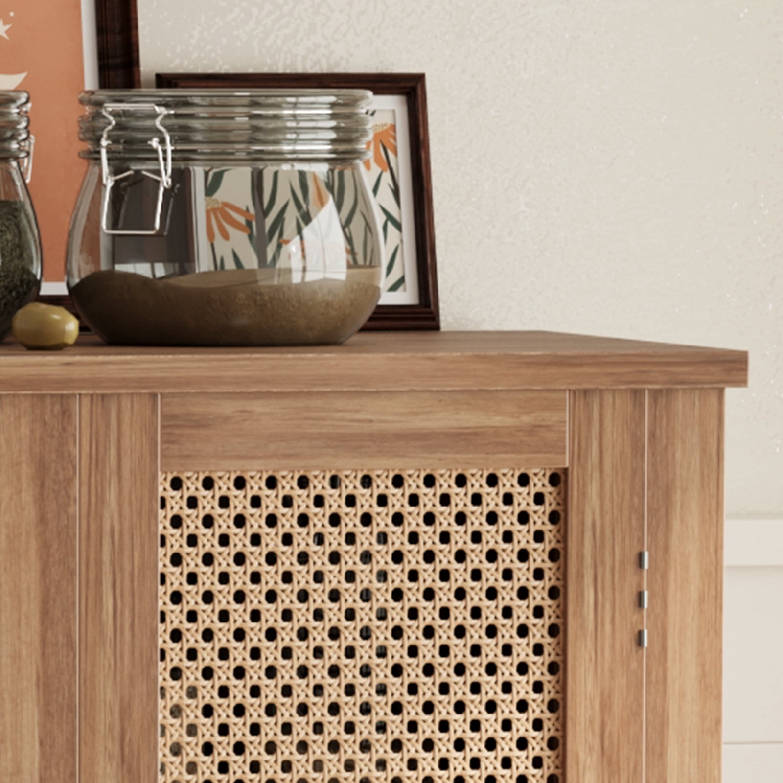 Yiwa 64" Tall Freestanding Kitchen Pantry Storage Cabinet for Living Room Home Small Space