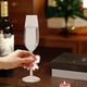 thumbnail image 4 of Copa de vino de vidrio de alto borosilicato – diseño romántico de lazo, cristal transparente de patas altas 320ml, rosa transparente, copa de champán duradera para festivales, regalo elegante, 4 of 6