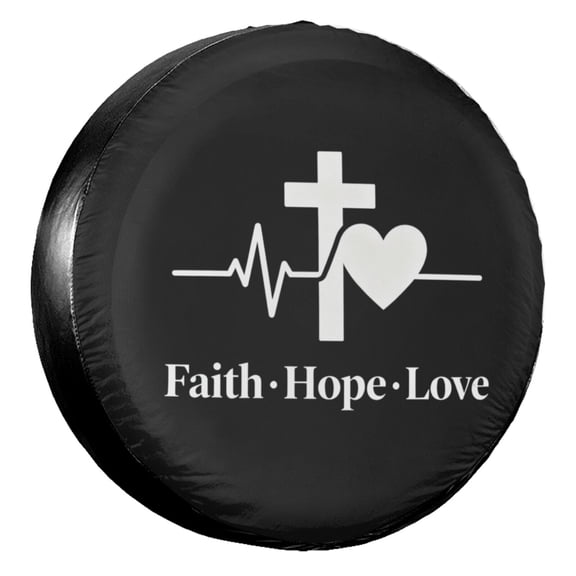 KAKALAD Faith Hope Love Heart 03 Spare Tire Cover Universal Vehicle Accessories Buckle Car Tools 14”in