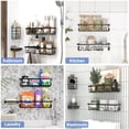 thumbnail image 7 of Shower Caddy 6 Pack, Adhesive Shower Shelf Rack with Soap Holder, Large Capacity Bathroom Organizers and Storage, No Drilling Wall-Mounted Bathroom & Kitchen Storage, 7 of 7