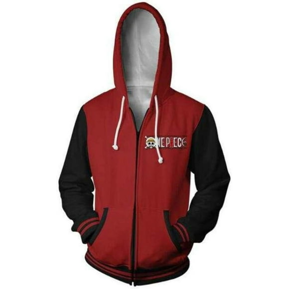 For Cosplay 3D Anime Pullover Hoodie Monkey D Luffy Halloween Unisex Adult Manga Merch Sweater With Kangaroo Pockets Medium-X-Large