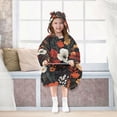 thumbnail image 7 of FORMRS Wearable Blanket Hoodie with Sleeves for Kids Cozy Flannel Sweatshirt, Red Flowers Pattern, 7 of 7