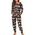 thumbnail image 4 of Tutolipy Christmas Pajama Set for Women Santa Claus Snowflake Printed Sleepwear Soft 2 Piece Pjs Set Long Sleeve Shirt and Pajama Pants Lounge Sets, M, 4 of 7