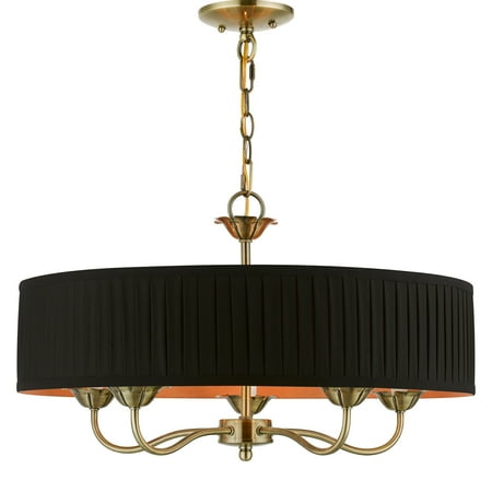 

Livex Lighting 41865 Harrington 5 Light 23 Wide Taper Candle Drum Chandelier - Brass