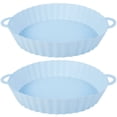 thumbnail image 1 of 2pcs Air Friteuse Silicone Pot Réutilisable Air Friteuse Silicone Doublure Résistant à la Chaleur Panier de Friteuse avec Poignée Plaque de Cuisson en Silicone Poêle à Frire Accessoires pour Four à Micro-Ondes, 1 of 11