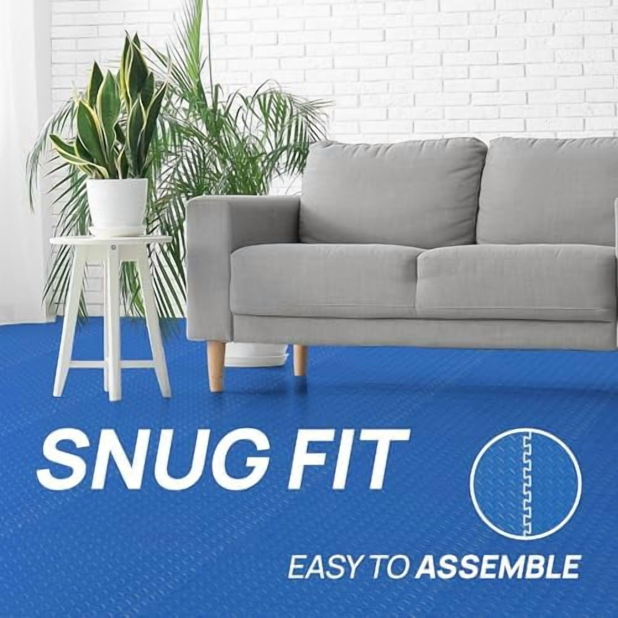EVA Interlocking Mats, Puzzle Floor Tiles, Foam Floor Padding with Border for Furniture, Home Space, Living Room, Garage 11,15,32,99 SQFT