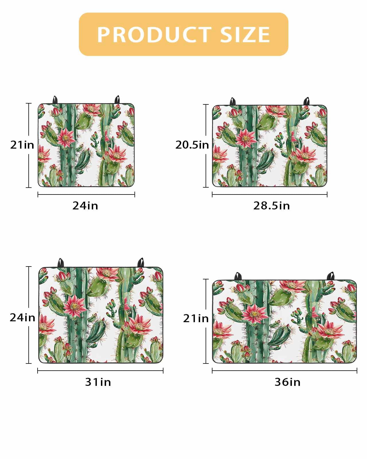 nqOlkjepod Large Induction Cooktop Protector Mat 24"x21", Summer Cactus Floral Stove Top Covers for Electric Stove, Watercolor Red Flower Plant Stove Burner Cover Mats, Glass Top Stove Cover