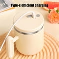 thumbnail image 4 of Xecvkr Stainless Steel Rechargeable Mixing Cup 400ml USB Automatic Stirring for Coffee Protein Shakes Orange Beige White, 4 of 7