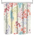 thumbnail image 6 of Dznils Boho Colorful Floral Fabric Shower Curtain, Watercolor Pattern with Hooks, 72" x 72", Beige, 6 of 12