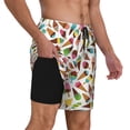 thumbnail image 2 of Yiaed Ice Cream Popsicles Print Mens Swim Trunks Bathing Suit Compression Liner Beach Swim Shorts Swimwear Quick Dry Zipper Pocket No-Chafing Board Short-3X-Large, 2 of 6