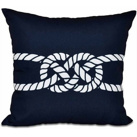 Simply Daisy 16" x 16" Carrick Bend Geometric Print Pillow, Navy