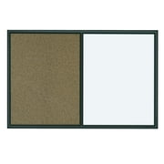 Quartet Standard Combination Whiteboard/Cork Bulletin Board, 4' x 3', Black Frame