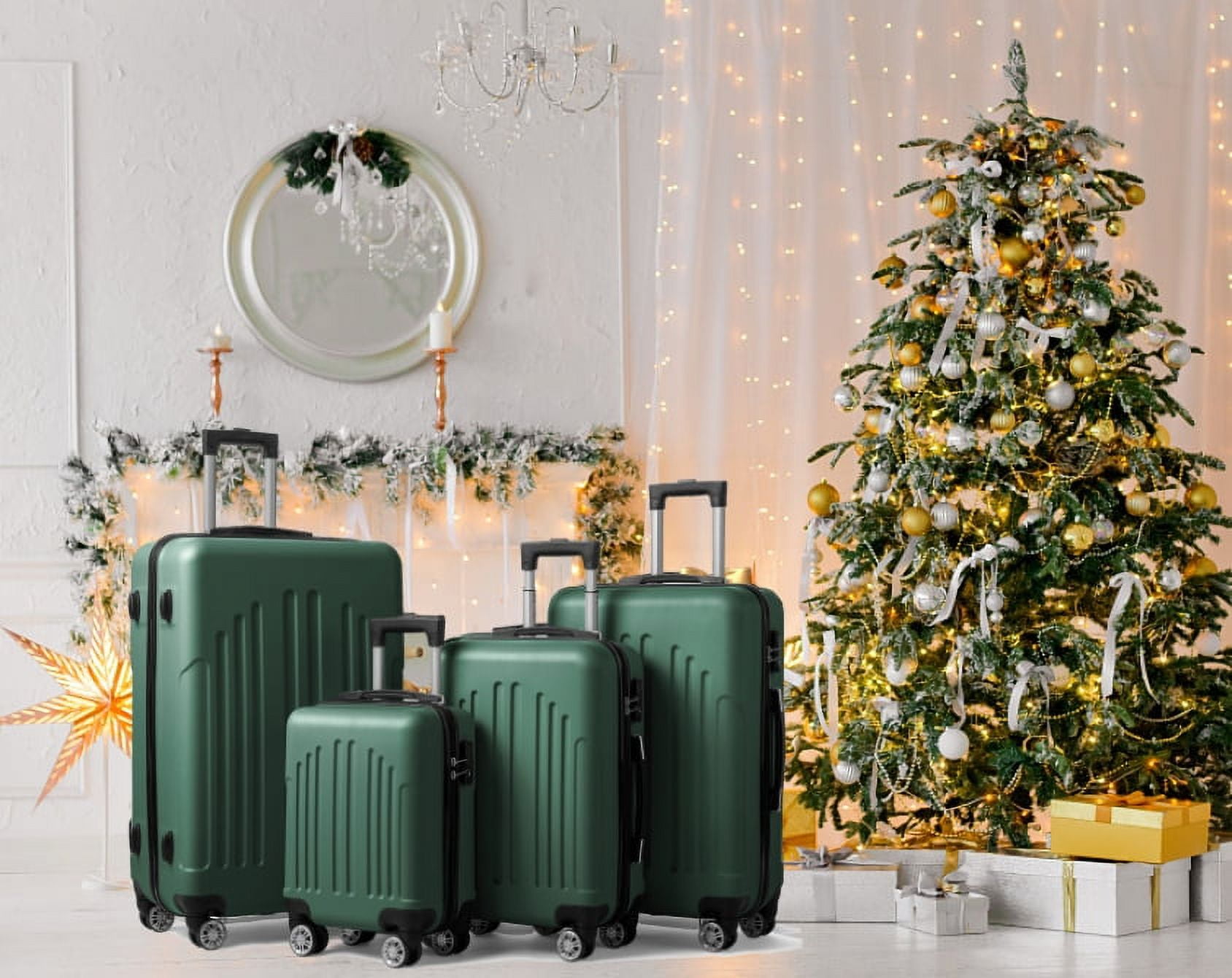 シモンズグランドセール Zimtown Set Luggage Spinner Hardside Lightweight 4-Piece バッグ