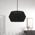 thumbnail image 6 of Aiwen 6-Light Rattan Cage Black Pendant Light Retro Hand-Woven Industrial Ceiling Light, 6 of 9