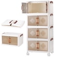 thumbnail image 1 of 4 Niveles Cajas de Almacenamiento,Contenedores de Organizador Plegable de Plástico con Tapas Y Ruedas,Carrito Organizador de Para la sala, el baño y la cocina, 1 of 9