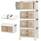 thumbnail image 1 of 4 Niveles Cajas de Almacenamiento,Contenedores de Organizador Plegable de Plástico con Tapas Y Ruedas,Carrito Organizador de Para la sala, el baño y la cocina, 1 of 9