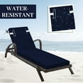 thumbnail image 2 of Outdoor Chaise Lounge Cushion, High-Density Foam Fill Patio Furniture Bench Cushions with Ties, Thicken Waterproof Replacement Back Chaise Cushions for Pool, Sand Beach (Navy Blue), 2 of 6