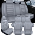 thumbnail image 6 of For Toyota Car Seat Covers Full Set Leather 5-Seats Front +Rear Protector Gray, 6 of 12