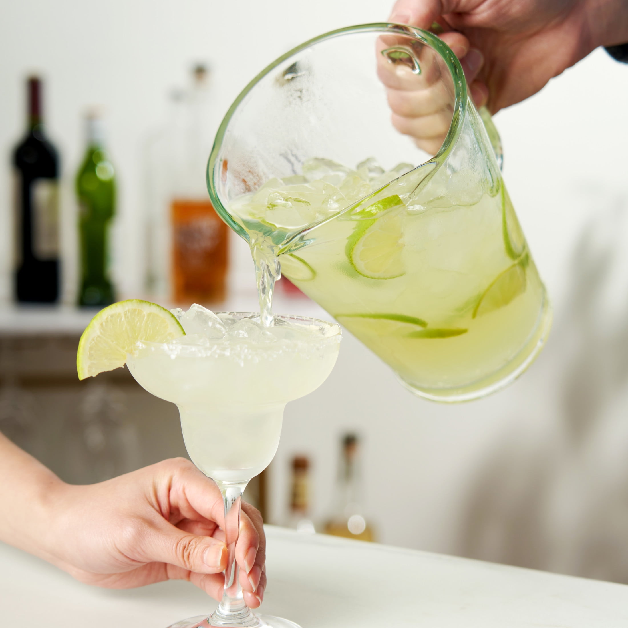 True Large Glass Pitcher for Cocktails, Beer, Iced Tea, Water, Juice, 60oz