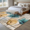 thumbnail image 4 of 5'x7' Area Rugs for Living Room Bedroom, Watercolor Flowers Washable Rug Carpet Runner Indoor Outdoor, Vintage Tulips Floral Barn Doors Wood Grain Non Slip Floor Mats Area Rug for Kitchen, Nursery, 4 of 8