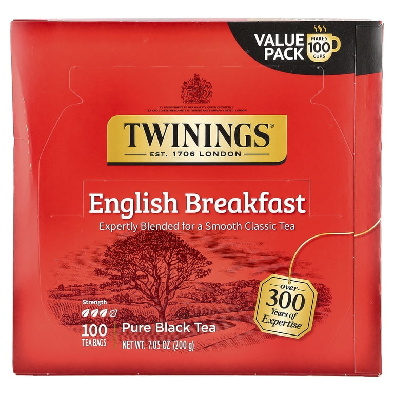Twinings, Black Tea, 100 Ct, English Breakfast, Full-bodied blend